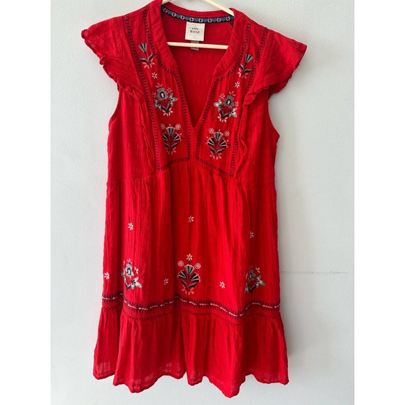 Knox Rose Red Embroidered Mini Dress - Picture 2 of 7
